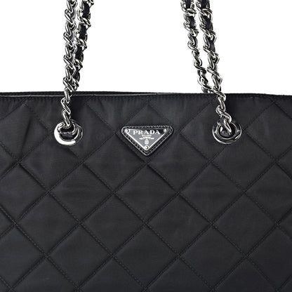 Prada Nylon Tessuto Impuntu Quilted Shoulder Bag Black 8 of 11