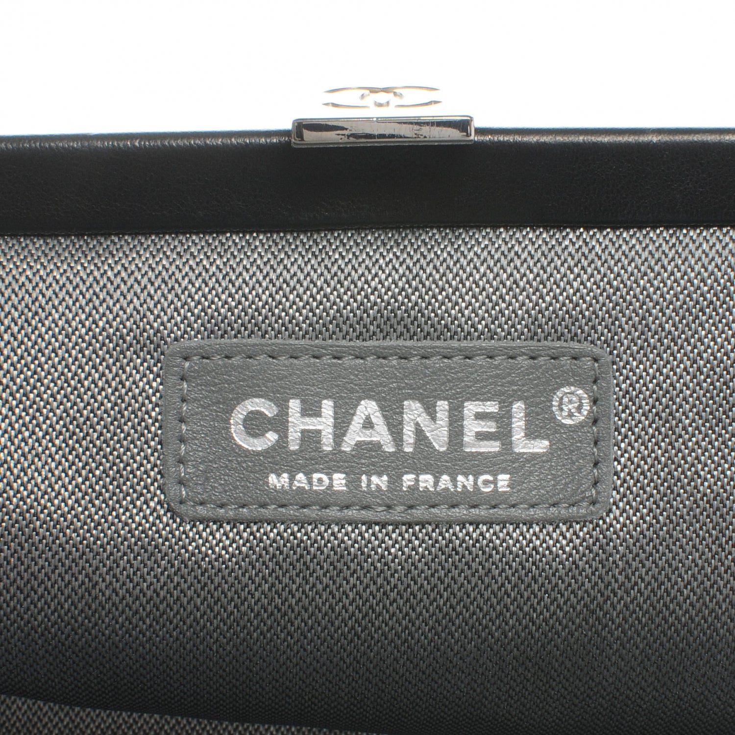 Chanel Lambskin Vertical Quilted Mademoiselle Clutch Black 6 of 7
