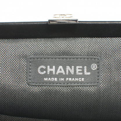 Chanel Lambskin Vertical Quilted Mademoiselle Clutch Black 6 of 7