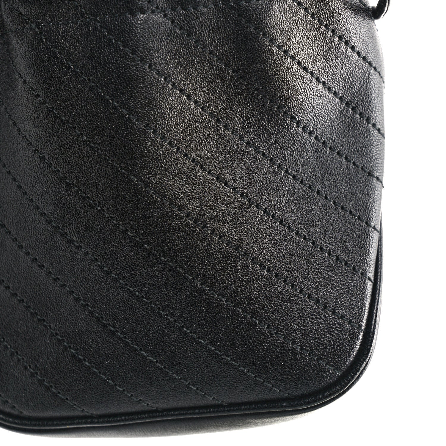 Gucci Sakai Be Green Calfskin Diagonal Stitched Mini Blondie Bucket Bag Black 10 of 13