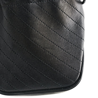 Gucci Sakai Be Green Calfskin Diagonal Stitched Mini Blondie Bucket Bag Black 10 of 13