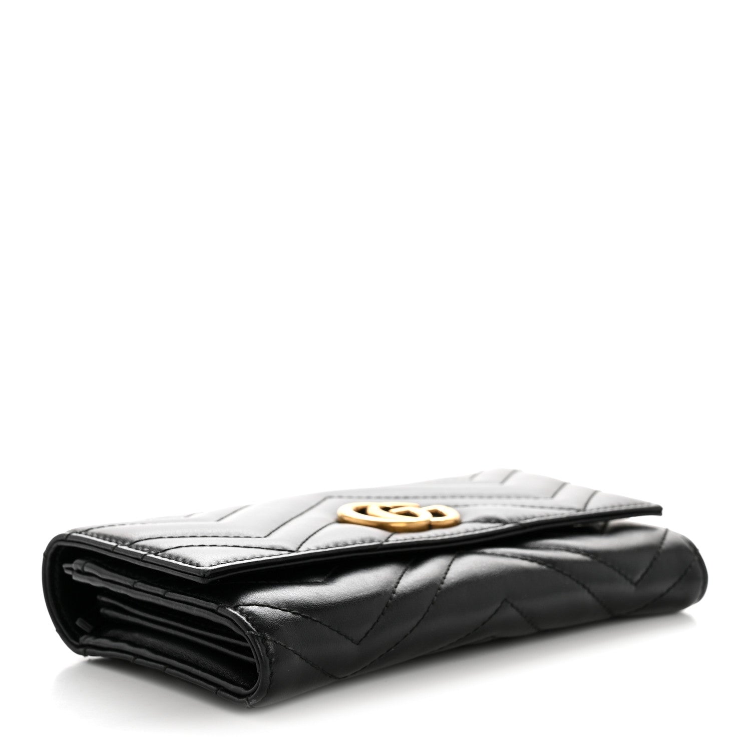Gucci Calfskin Matelasse GG Marmont Continental Wallet Black 4 of 10