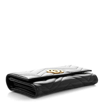Gucci Calfskin Matelasse GG Marmont Continental Wallet Black 4 of 10