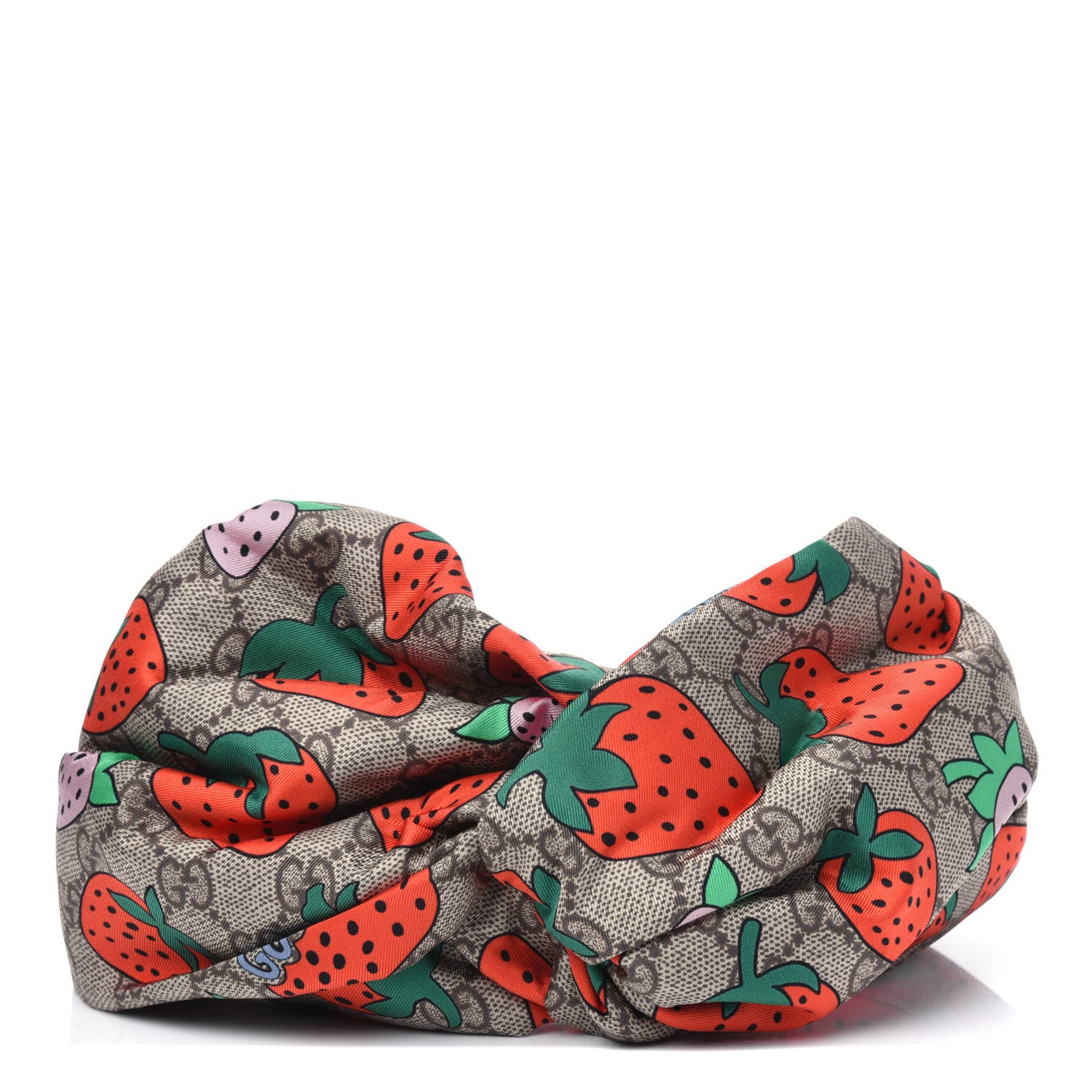Gucci Silk Monogram Strawberry Print Headband M 1 of 3