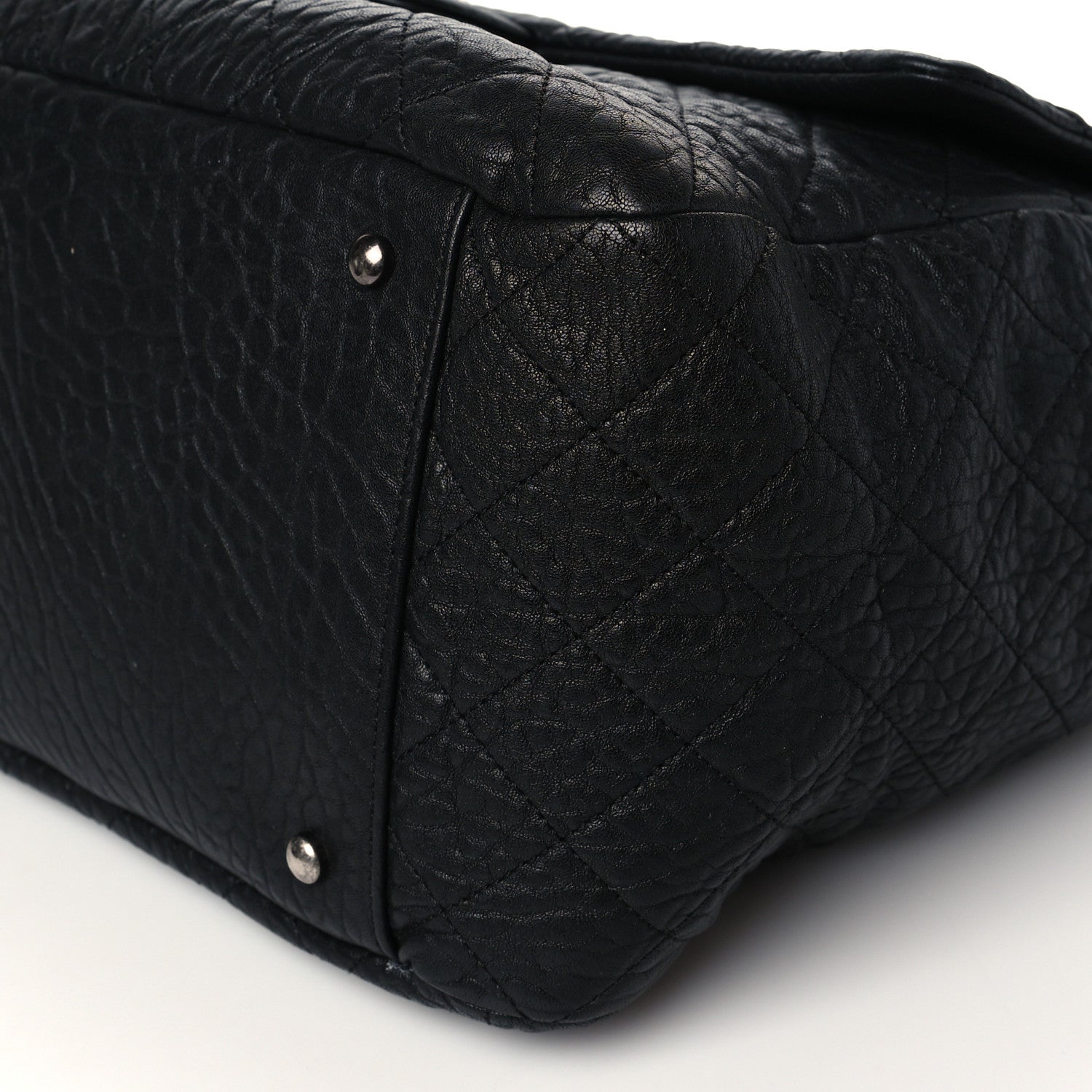 Chanel Crumpled Lambskin Quilted Large Tote Black 9 of 9