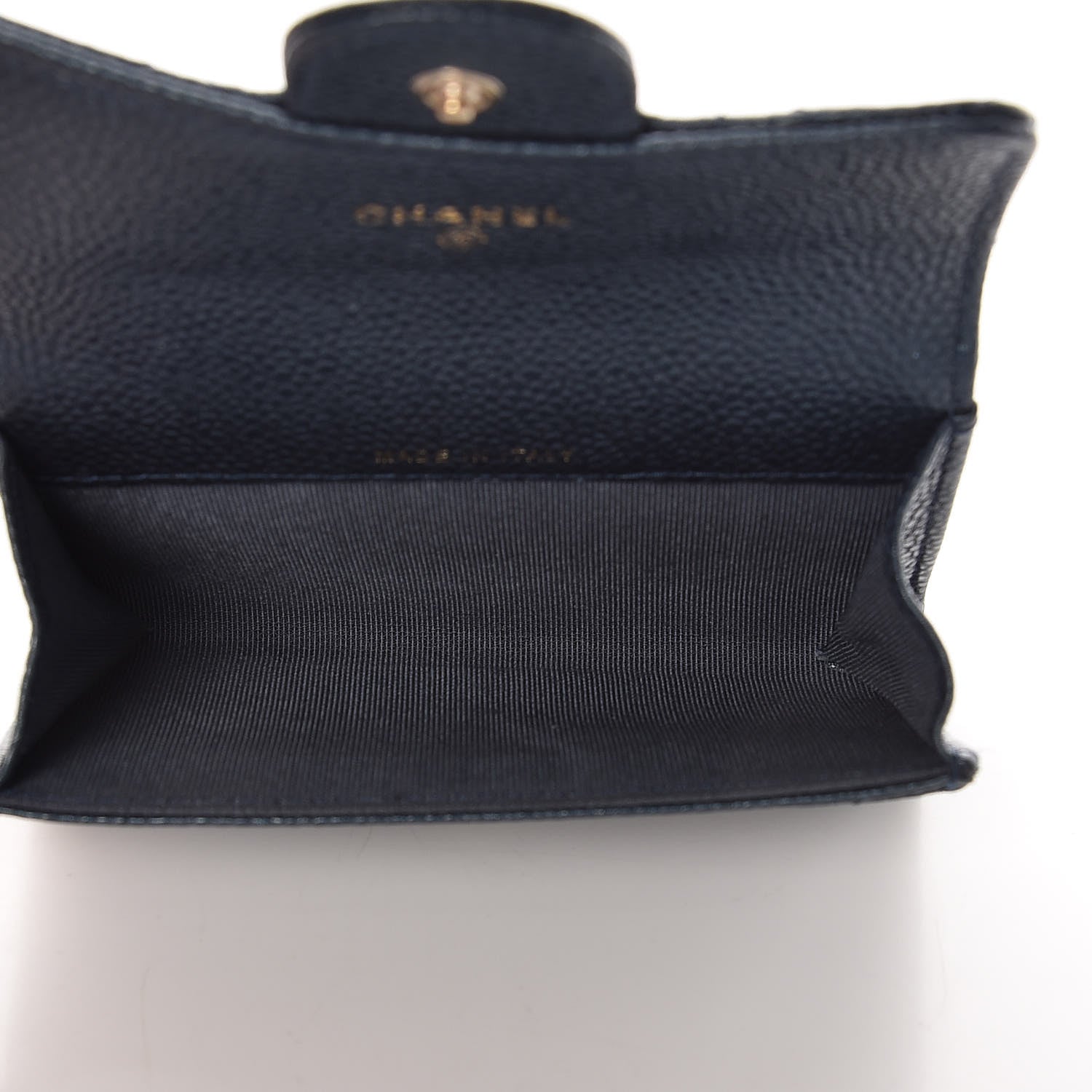 Chanel Metallic Caviar Quilted Flap Card Holder Dark Blue 5 of 12