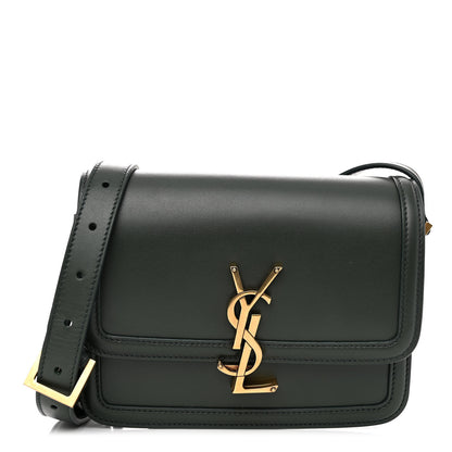 Saint Laurent Smooth Calfskin Small Solferino Satchel Green 1 of 10