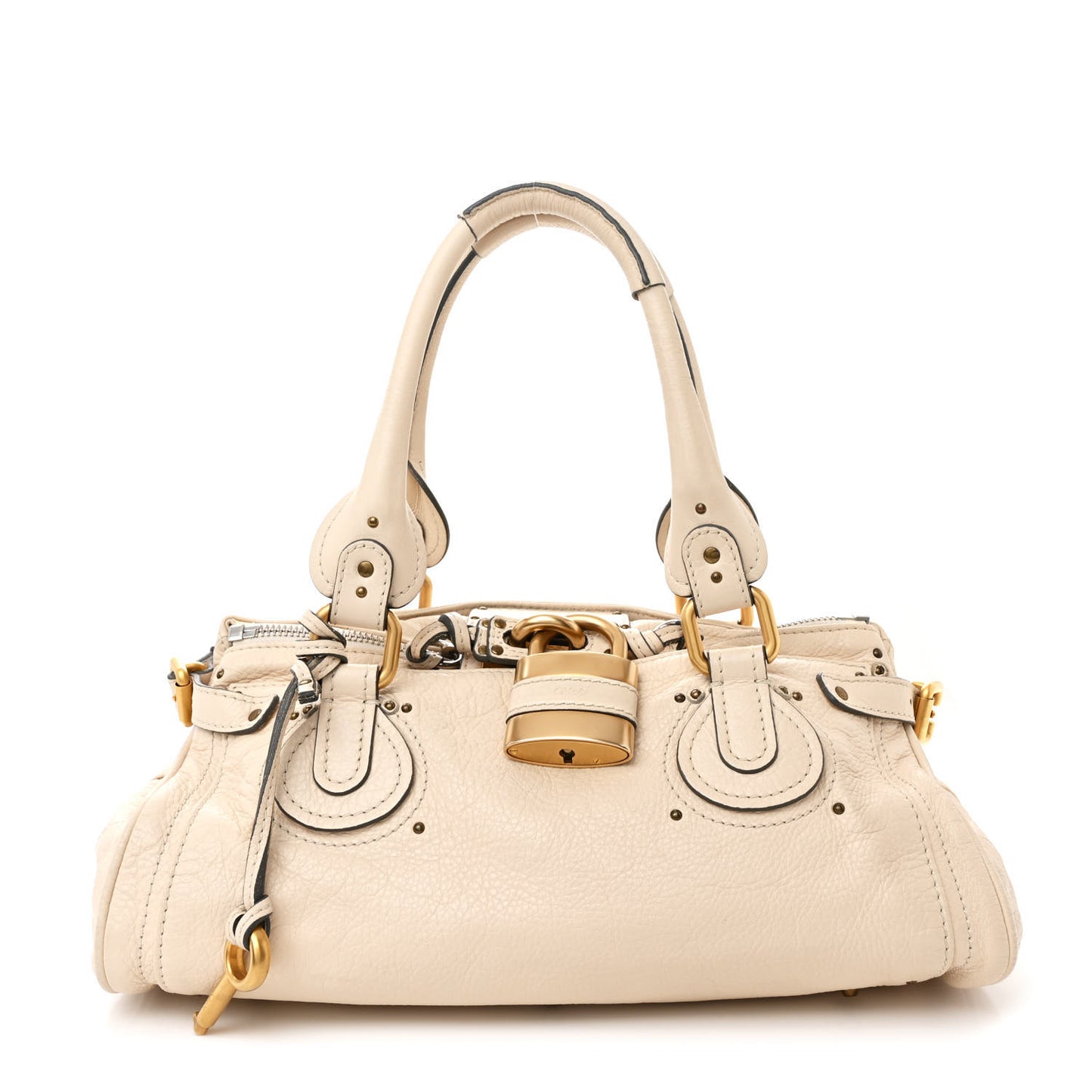 Calfskin Medium Paddington Satchel Ivory