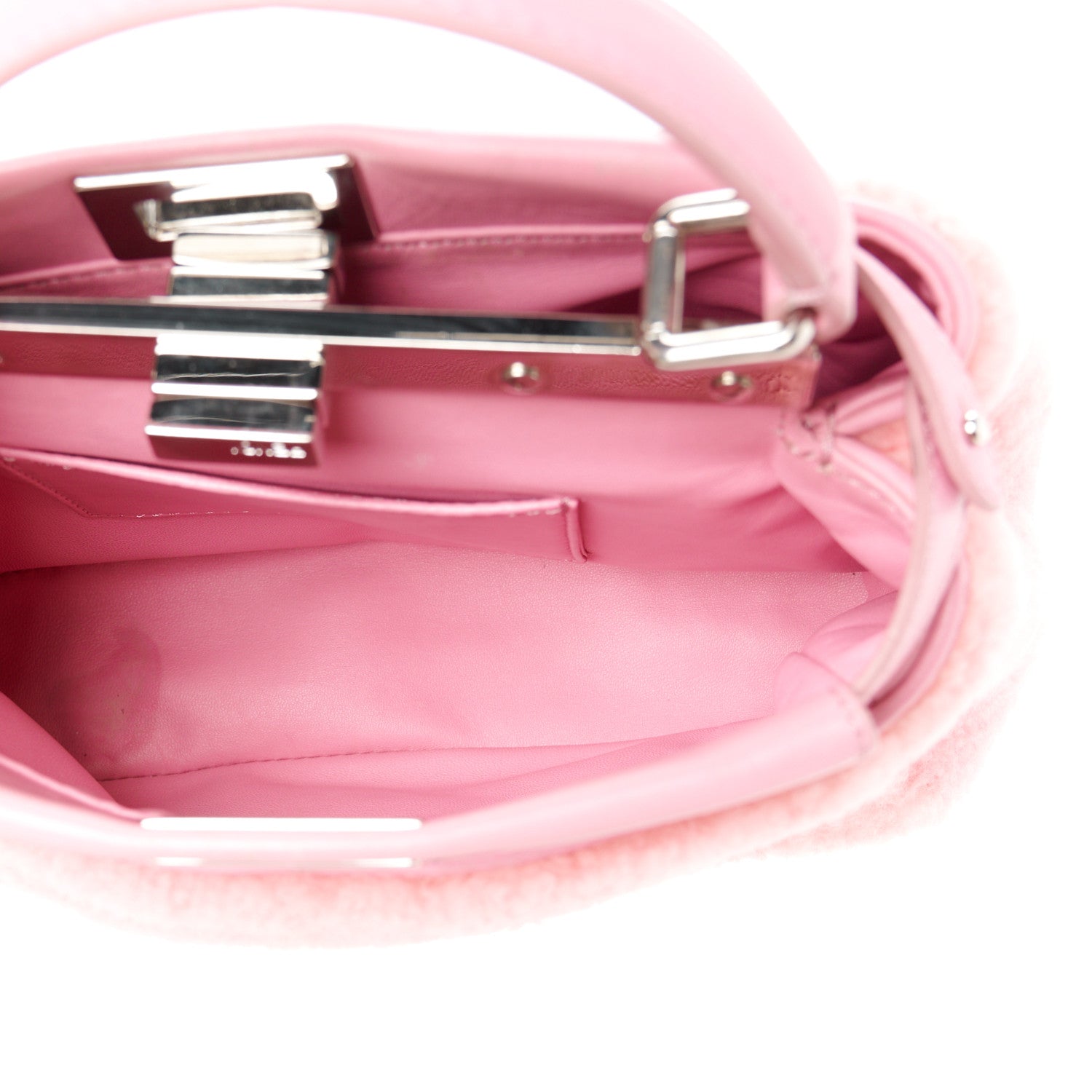 Fendi Shearling Nappa Mini Peekaboo Iconic Satchel Lollypop 6 of 12