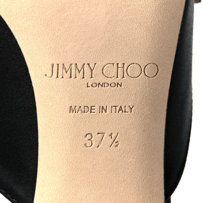 Jimmy Choo Satin Crystal Rav 65 Heels 37.5 Black 8 of 10