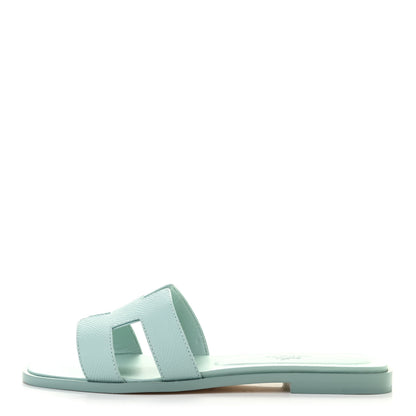 Hermes Epsom Oran Sandals 36.5 Vert Embrun 1 of 8