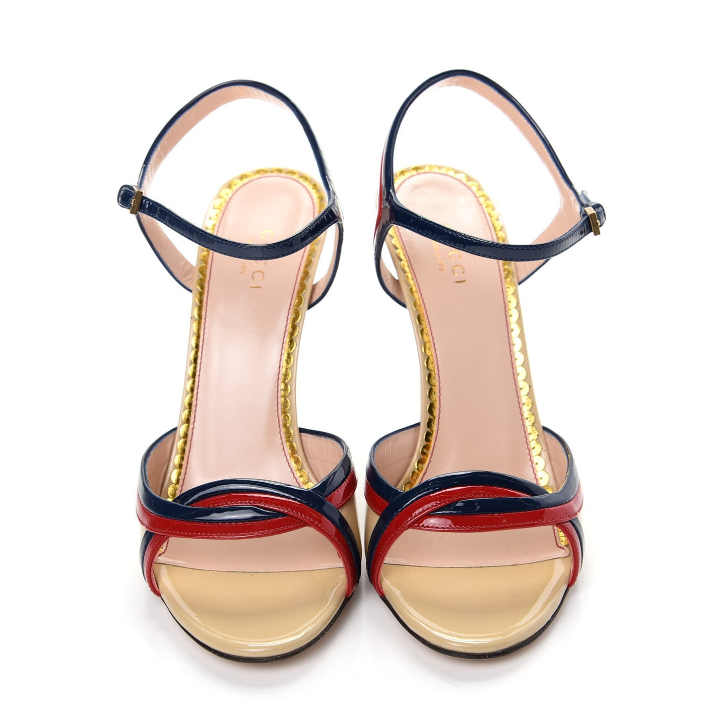 Patent Millie Ankle Strap Sandals 38 Red Blue Agata Sandstorm