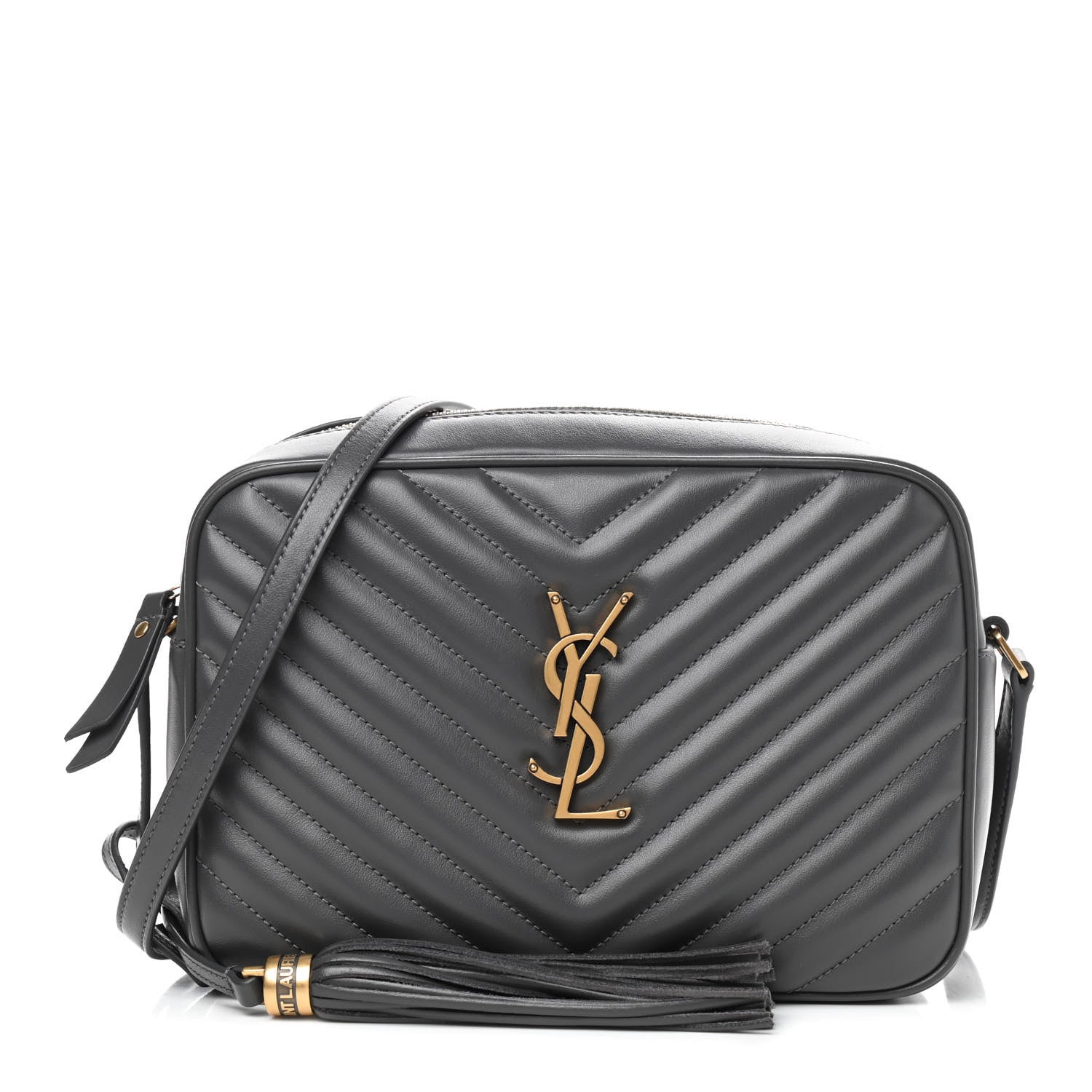 Saint Laurent Calfskin Matelasse Monogram Lou Camera Bag Asphalt 1 of 8