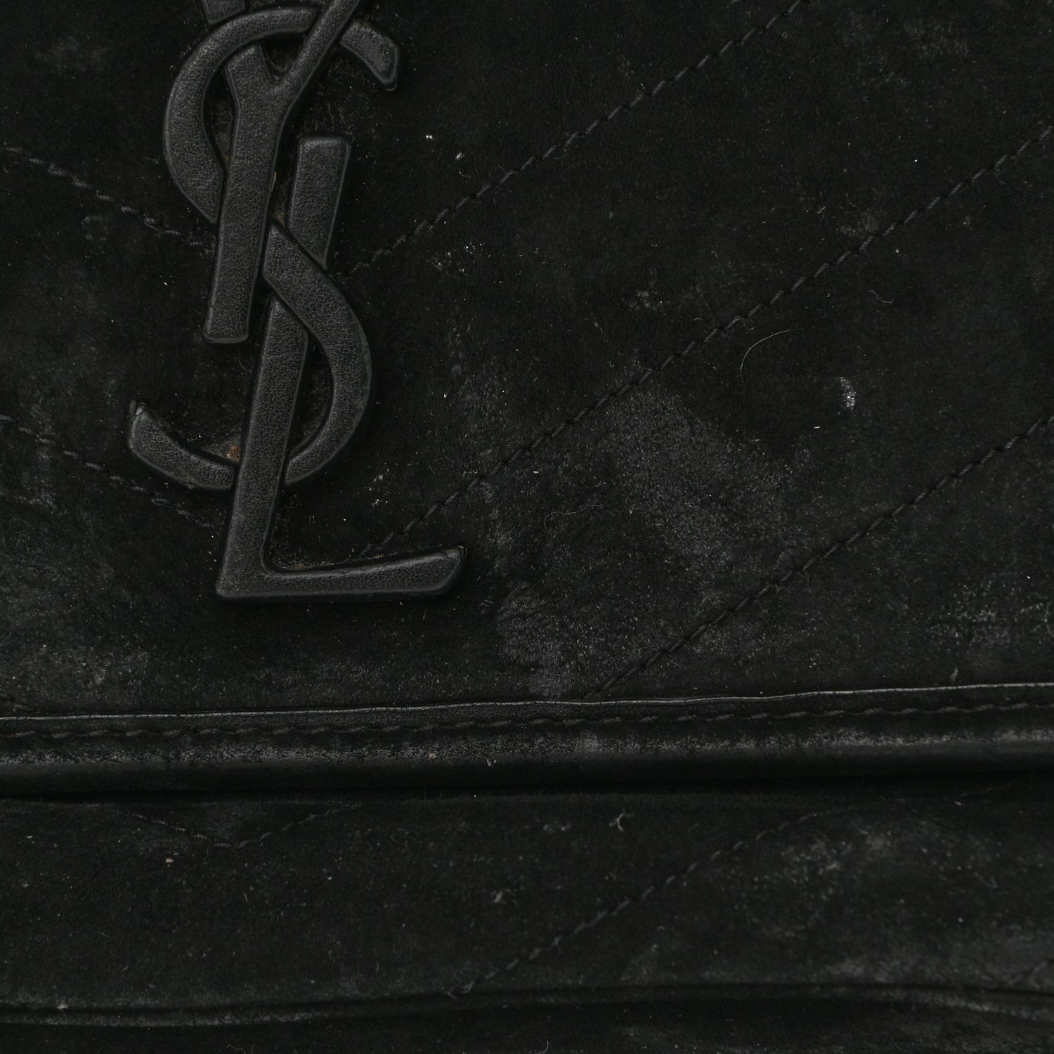 Saint Laurent Suede Monogram Medium Niki Chain Satchel Black 9 of 11