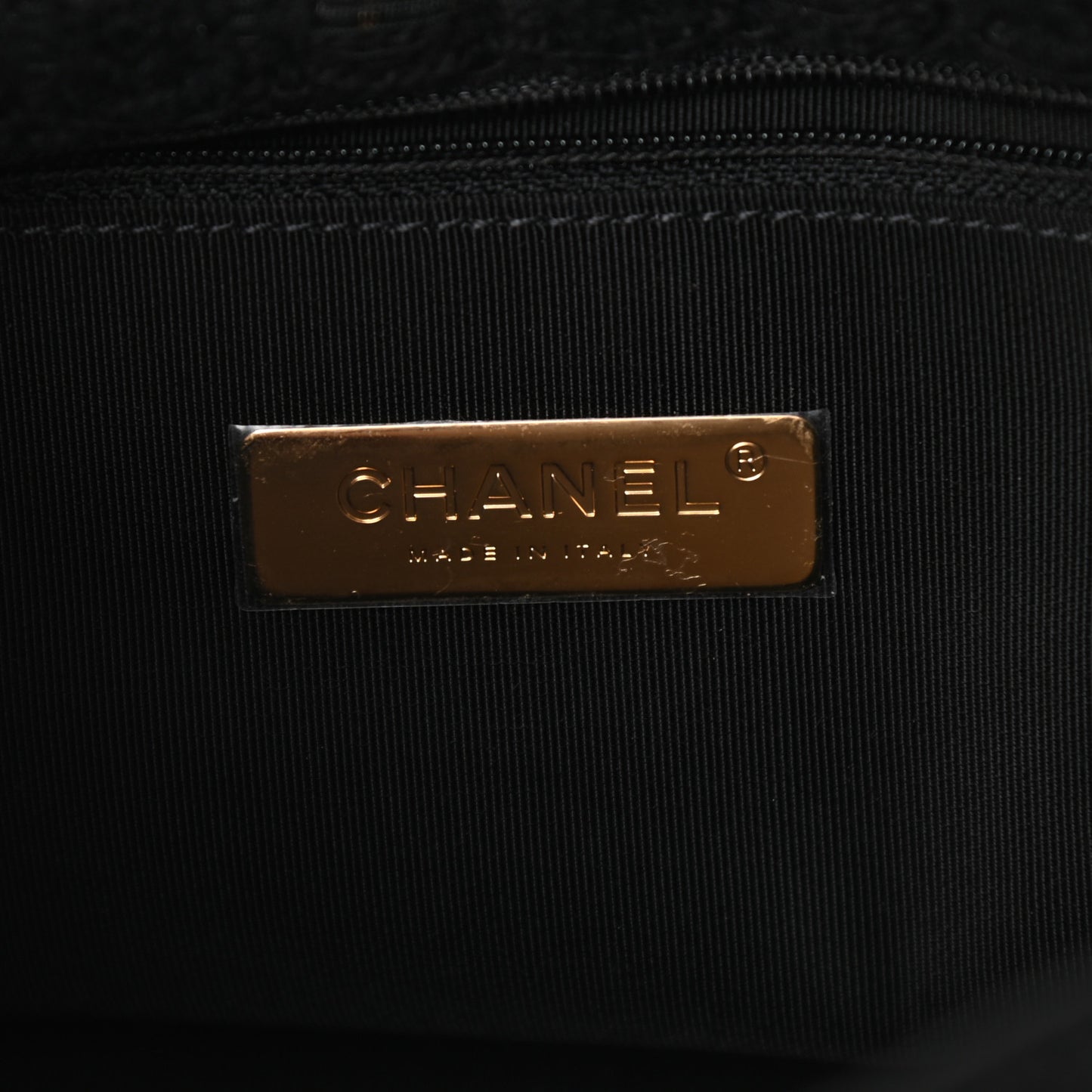 Tweed Quilted Medium Chanel 19 Flap Black Navy Gold