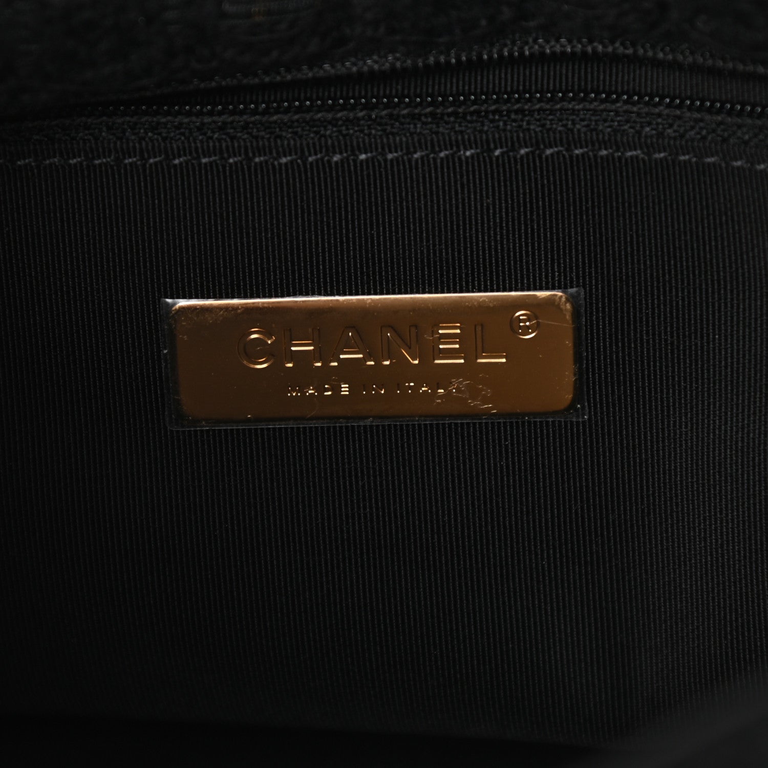 Chanel Tweed Quilted Medium Chanel 19 Flap Black Navy Gold 6 of 9