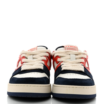 Fendi Calfskin Suede Fendi Match Low Top Sneakers 37 Red Blue 2 of 9