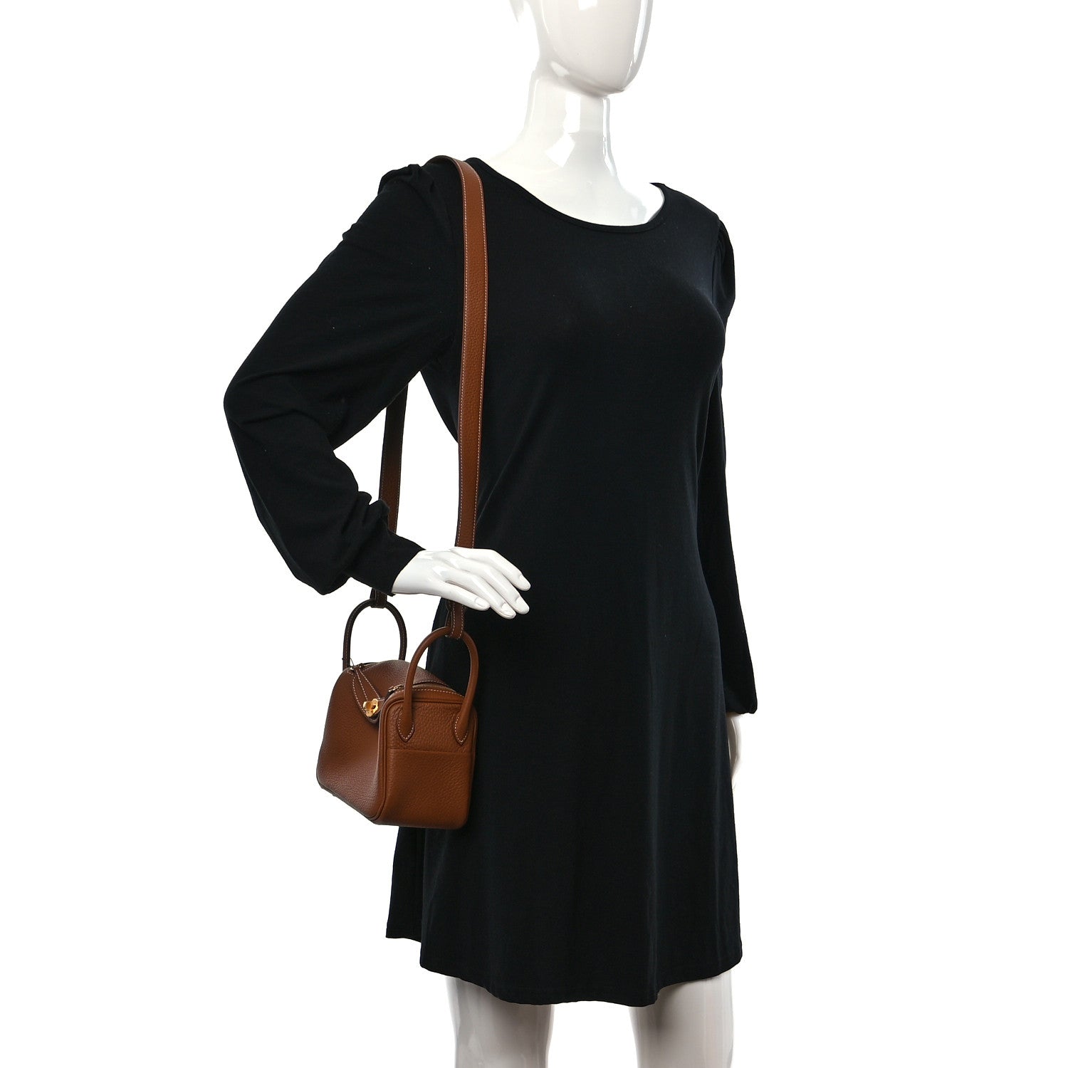 Hermes Taurillon Clemence Mini Lindy 20 Gold 2 of 10
