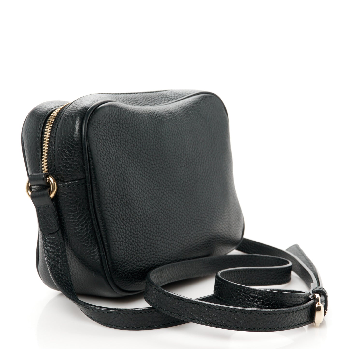 Pebbled Calfskin Small Soho Disco Bag Black