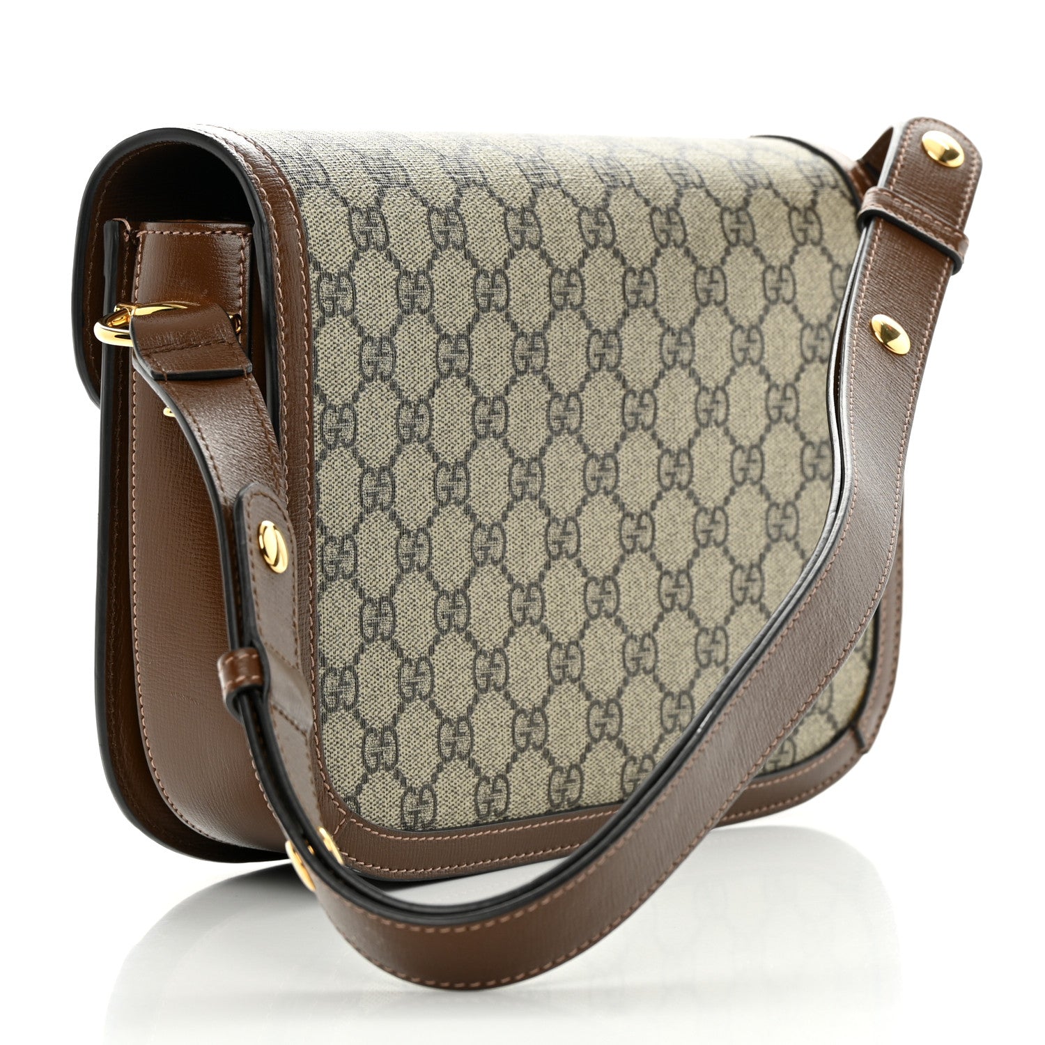 Gucci GG Supreme Monogram Horsebit 1955 Shoulder Bag Beige Brown Sugar 3 of 18