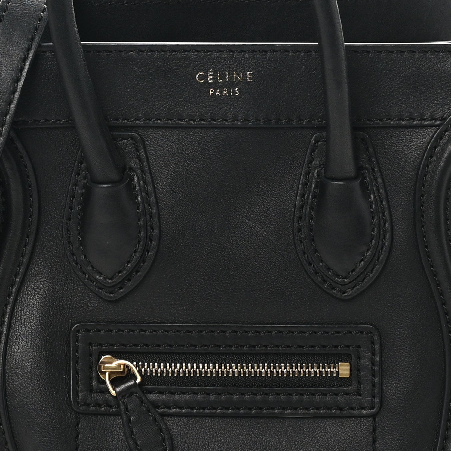 Celine Smooth Calfskin Nano Luggage Black 8 of 10