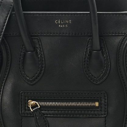 Celine Smooth Calfskin Nano Luggage Black 8 of 10
