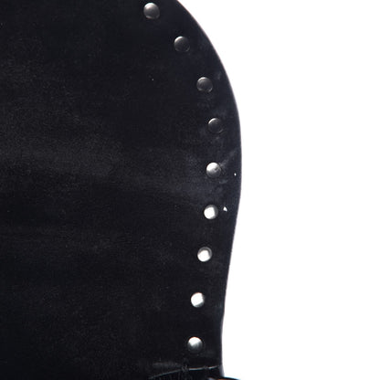 Valentino Garavani Craquele Calfskin Guitar Strap Rockstud Rolling Shoulder Flap Messenger Bag Black 14 of 25