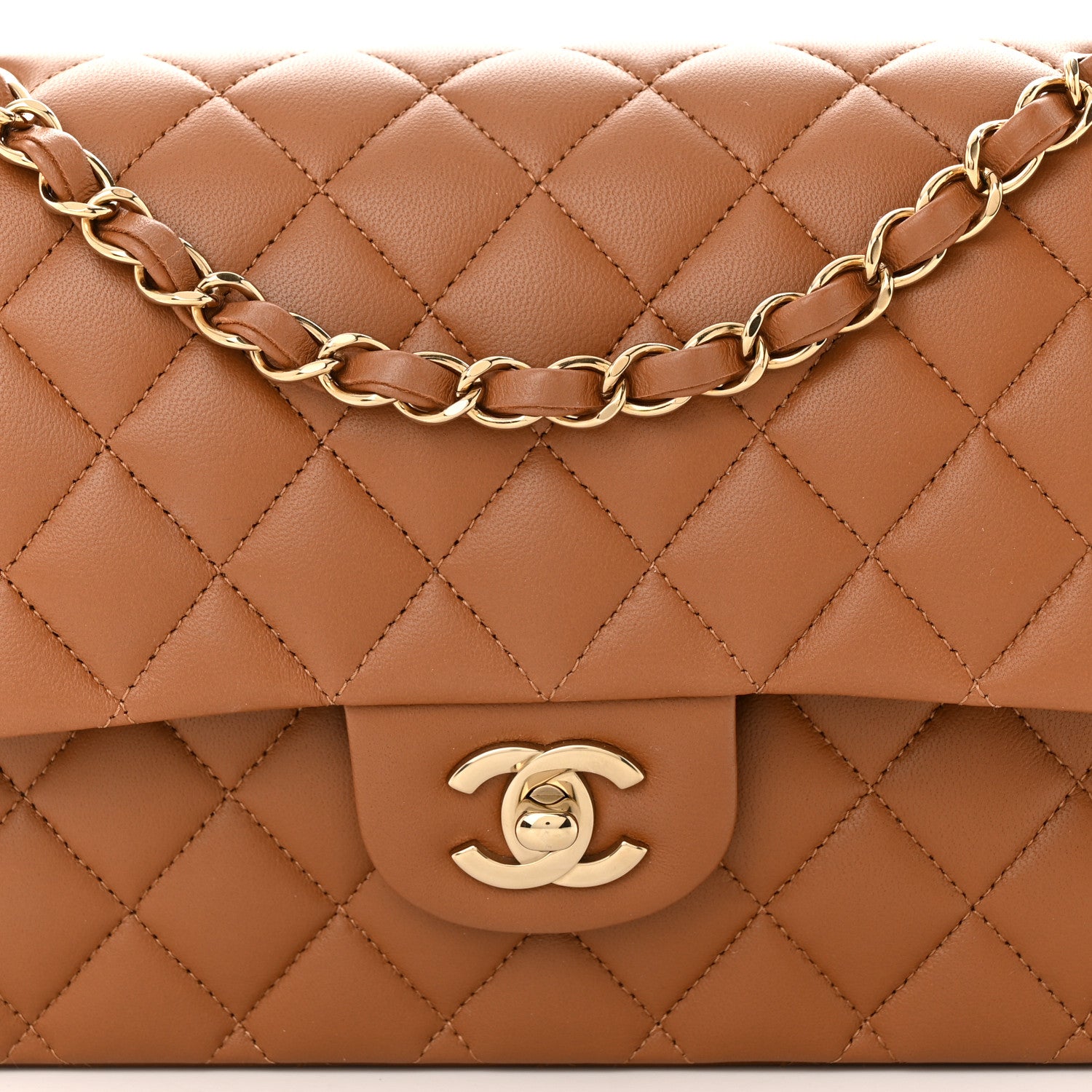 Chanel Lambskin Quilted Medium Double Flap Brown 8 of 12
