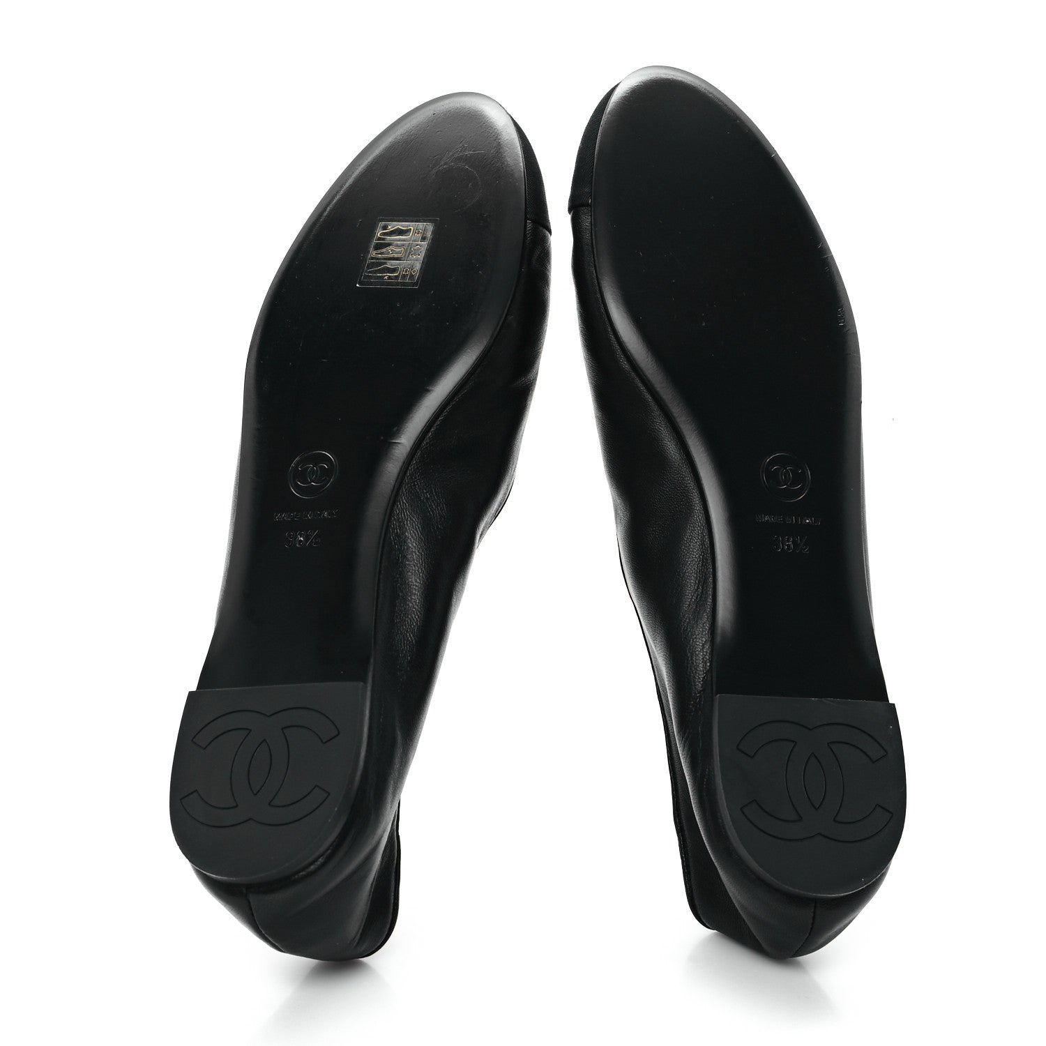 Chanel Lambskin Grosgrain Cap Toe CC Ballerina Flats With Leg Warmers 38.5 Black 7 of 10