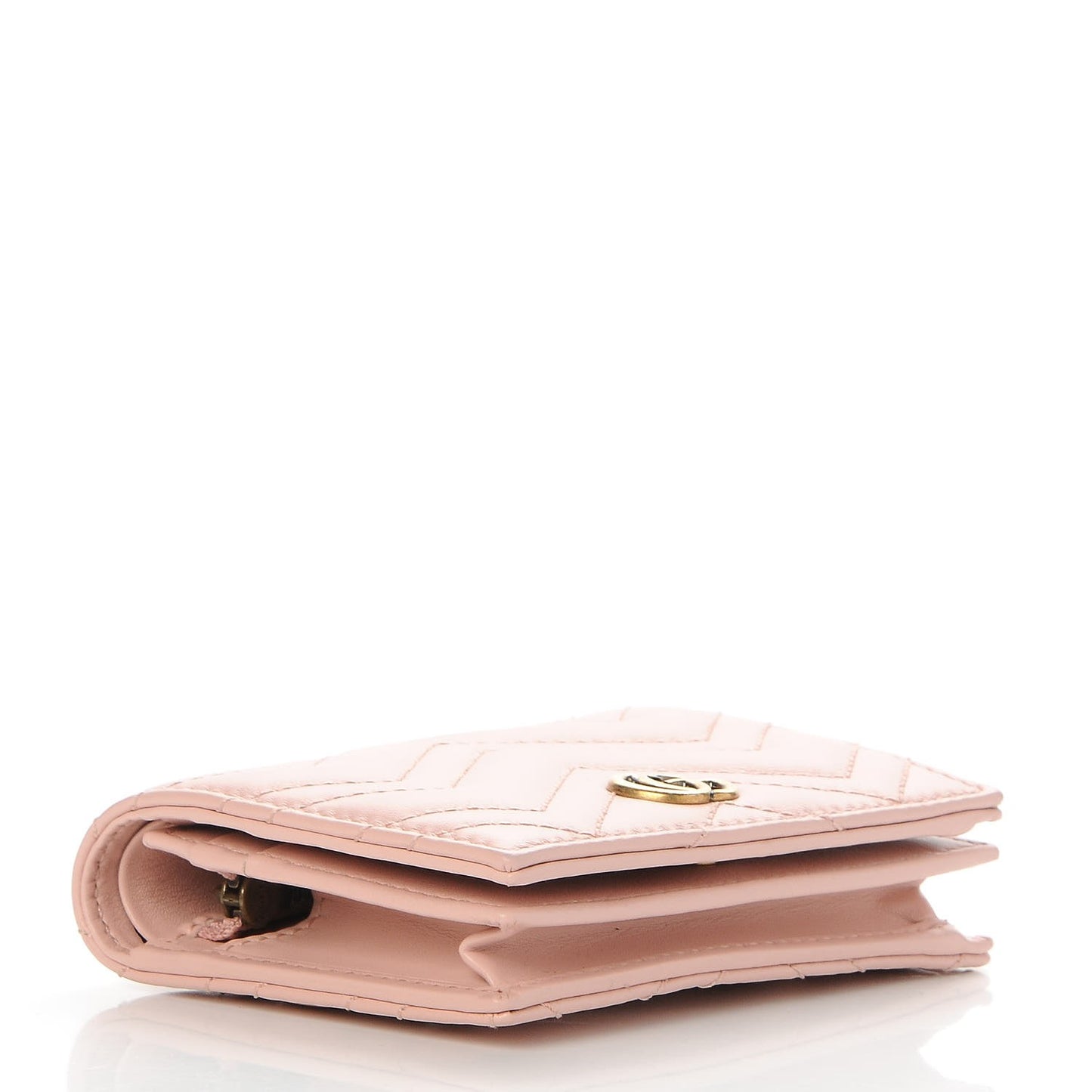 Calfskin Matelasse GG Marmont Card Case Wallet Perfect Pink
