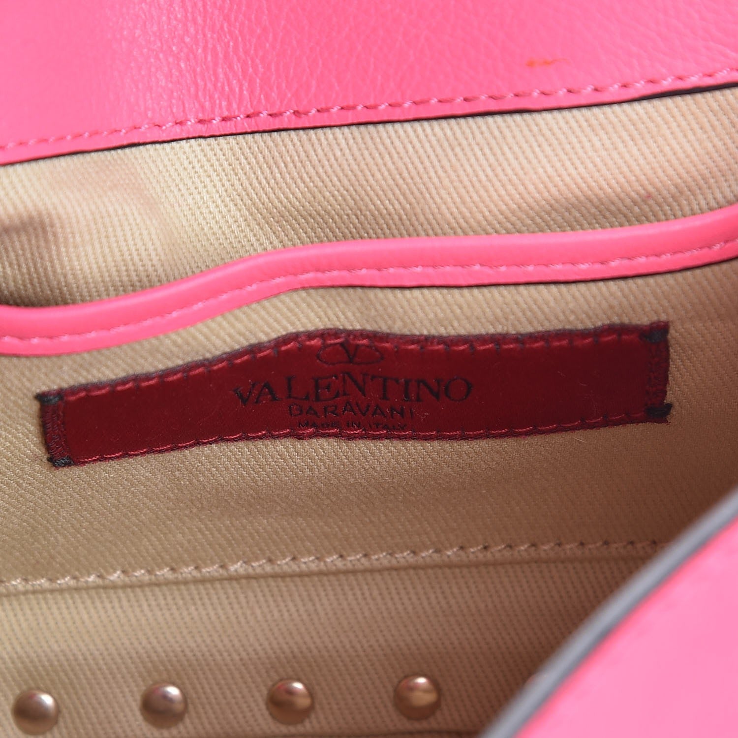 Valentino Garavani Vitello Mini Rockstud Flap Saddle Crossbody Bag Fuxia Fluo 6 of 7