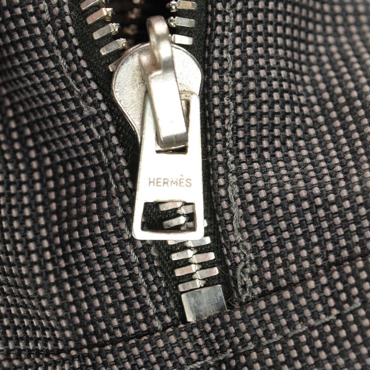 Hermes Canvas Herline MM Tote Grey 9 of 14