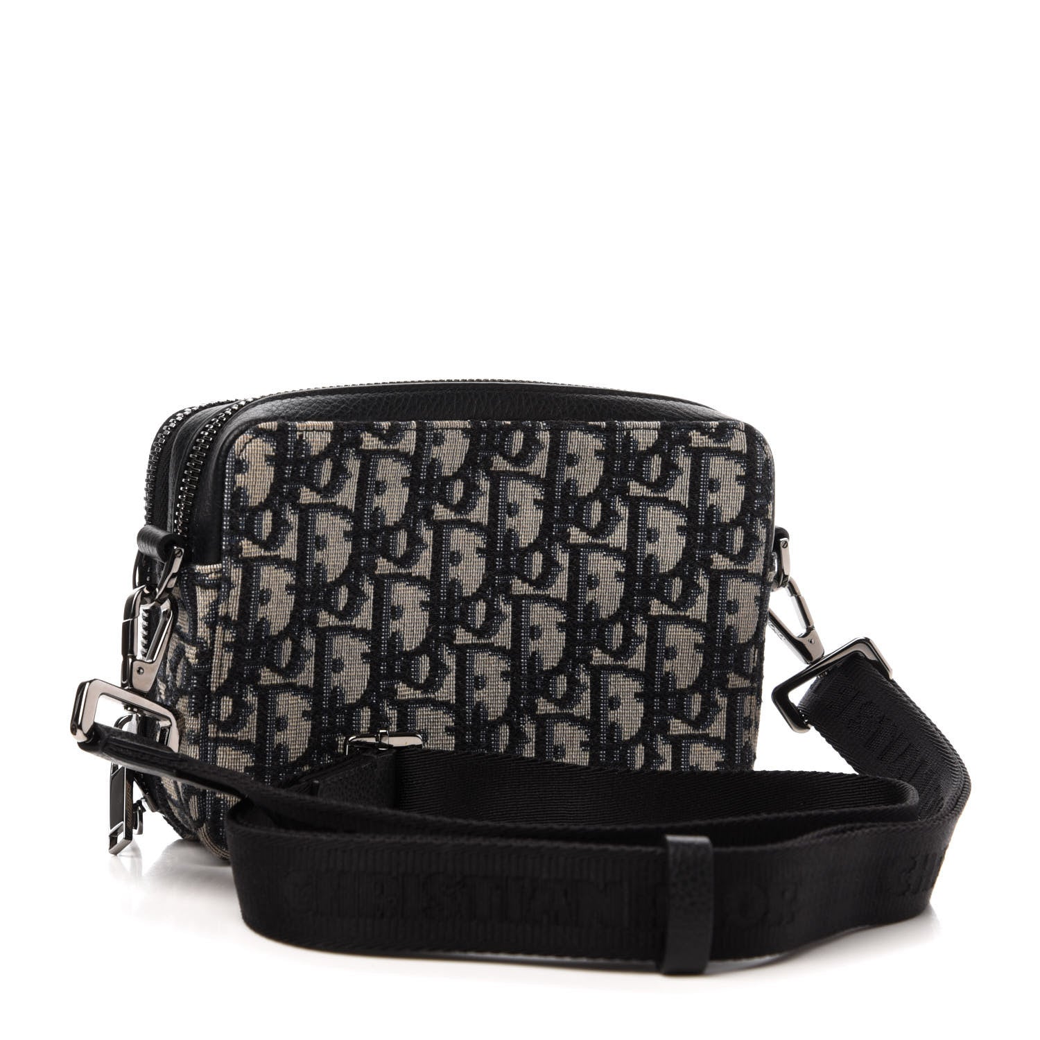 Christian Dior Oblique Pouch Beige Black 3 of 10
