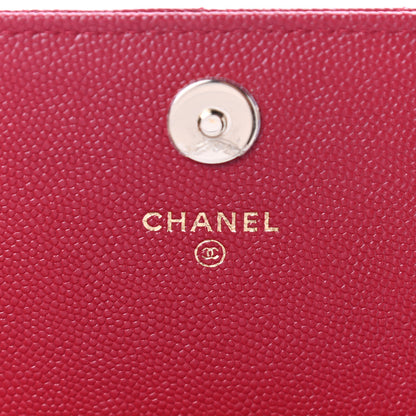 Chanel Caviar Quilted Square Wallet On Chain WOC Dark Red 6 of 11