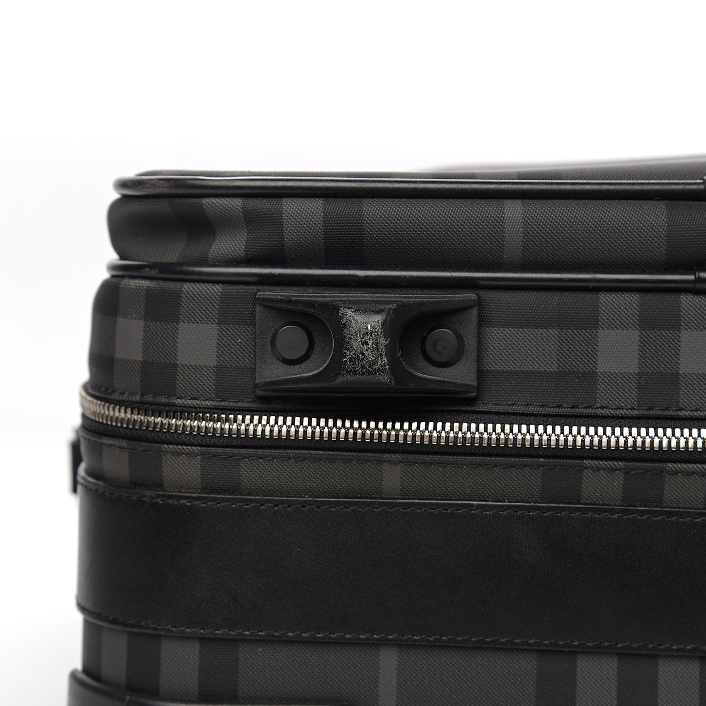 Smoked Check Carry-On Suitcase Black
