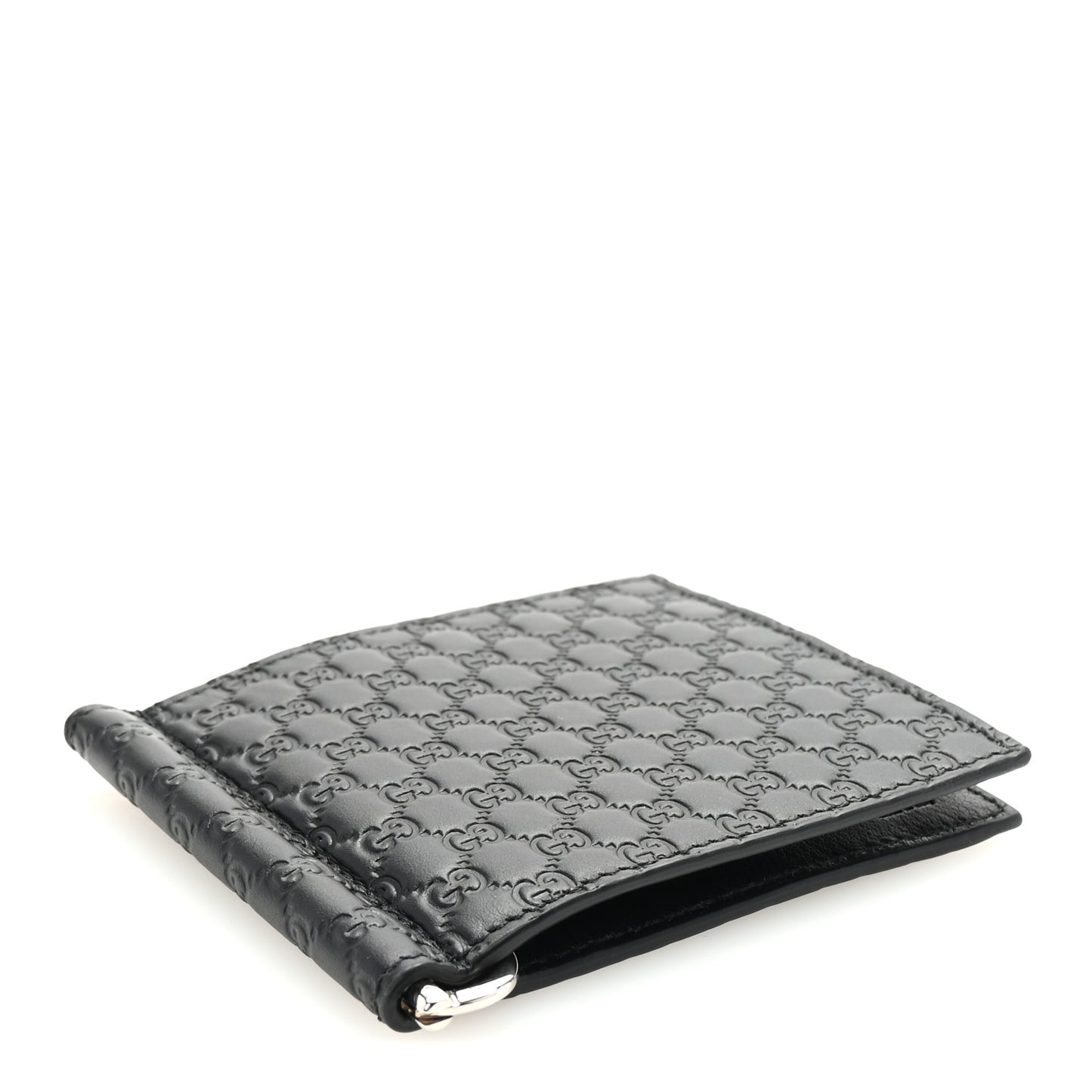Microguccissima Bi-Fold Money Clip Wallet Black