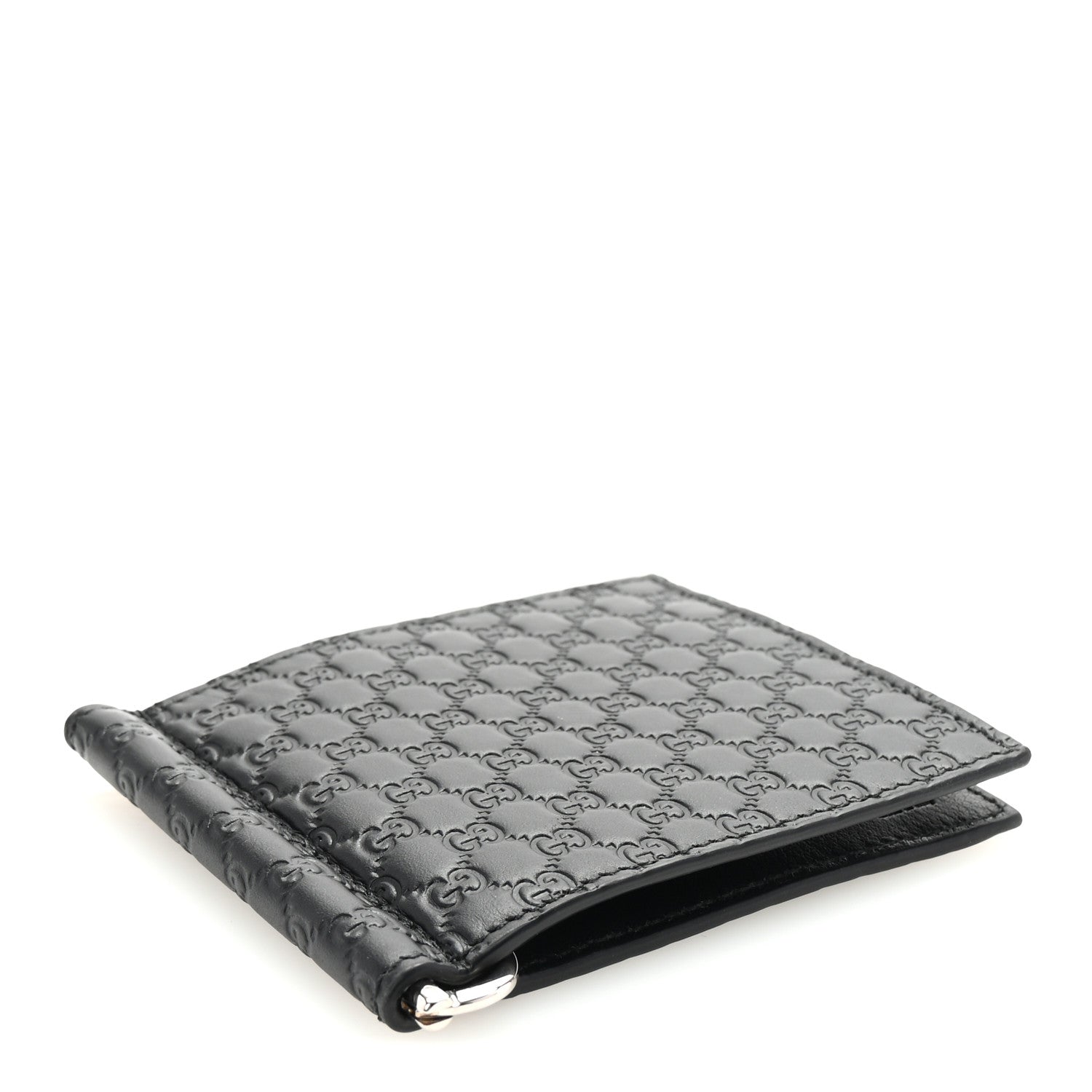 Gucci Microguccissima Bi-Fold Money Clip Wallet Black 4 of 7