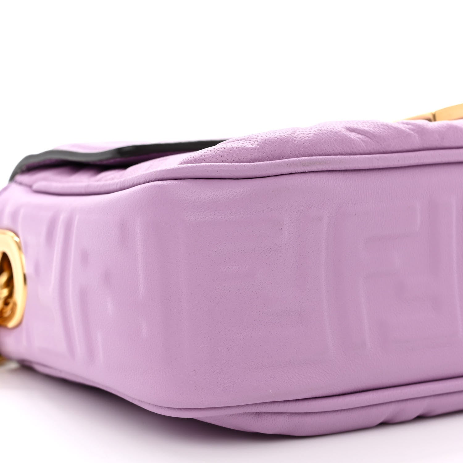 Fendi Nappa FF Embossed Small Midi Chain Baguette Violetta 9 of 10
