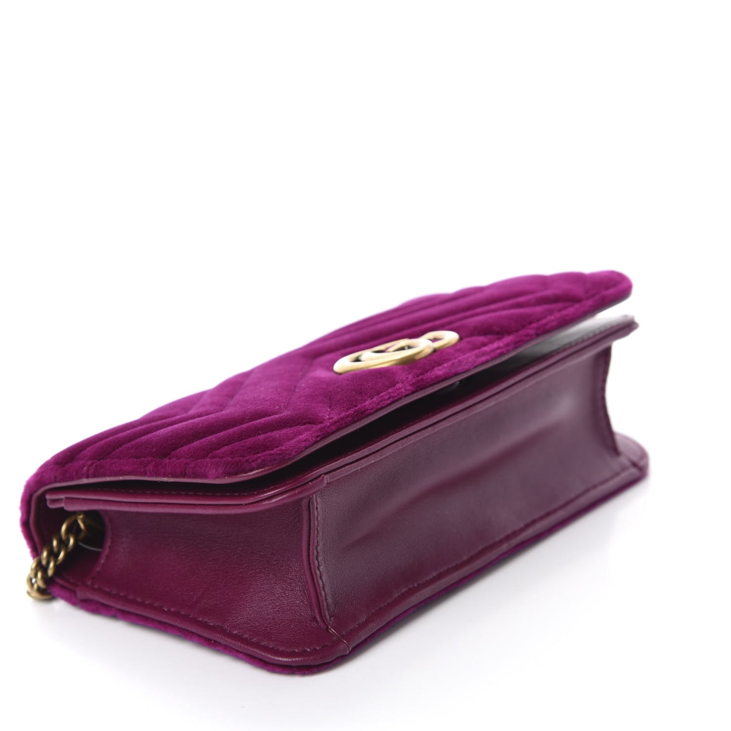 Velvet Matelasse GG Marmont Mini Bag Fuchsia Violet Cyclamen