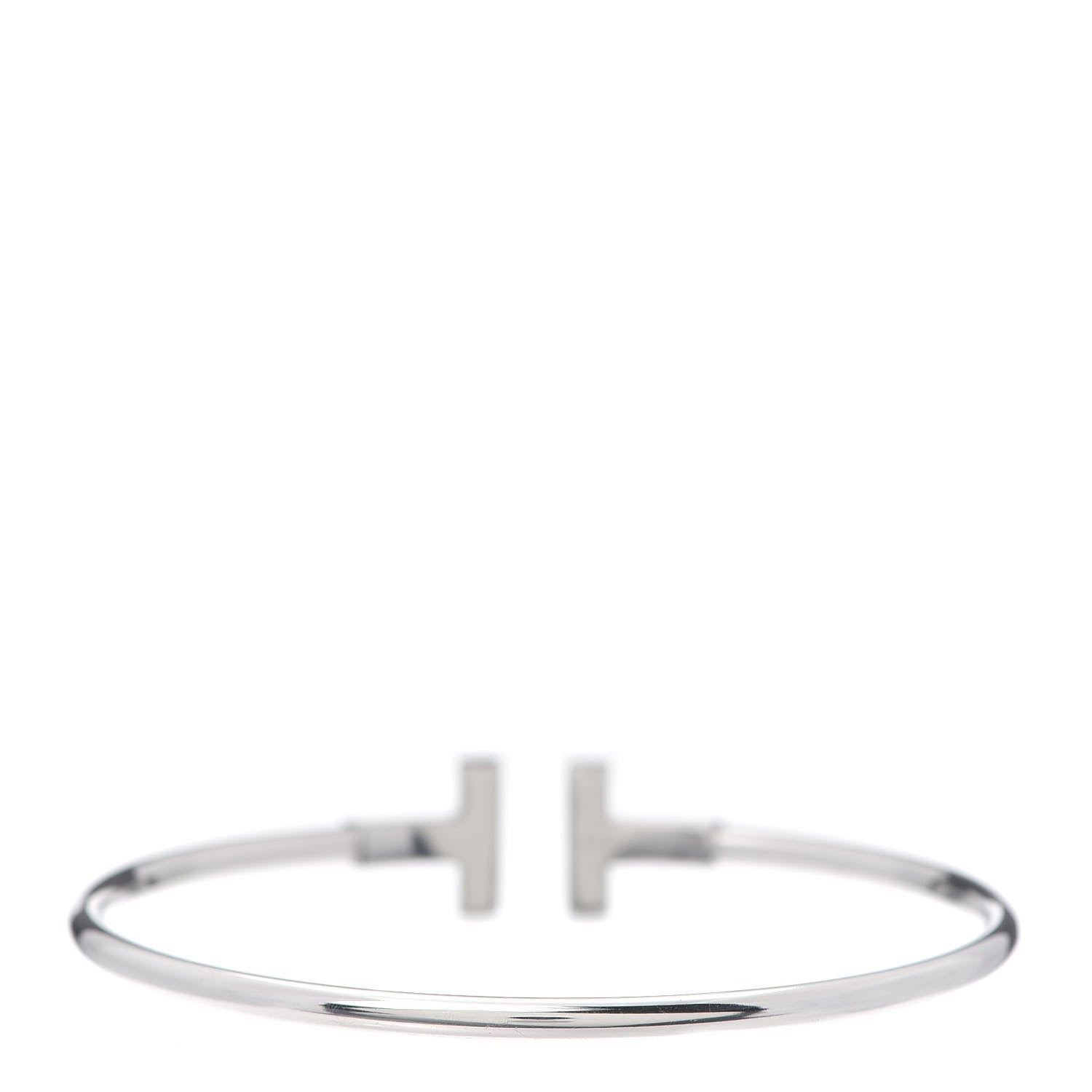 Tiffany 18K White Gold Blue Sapphire T Wire Bracelet 3 of 5