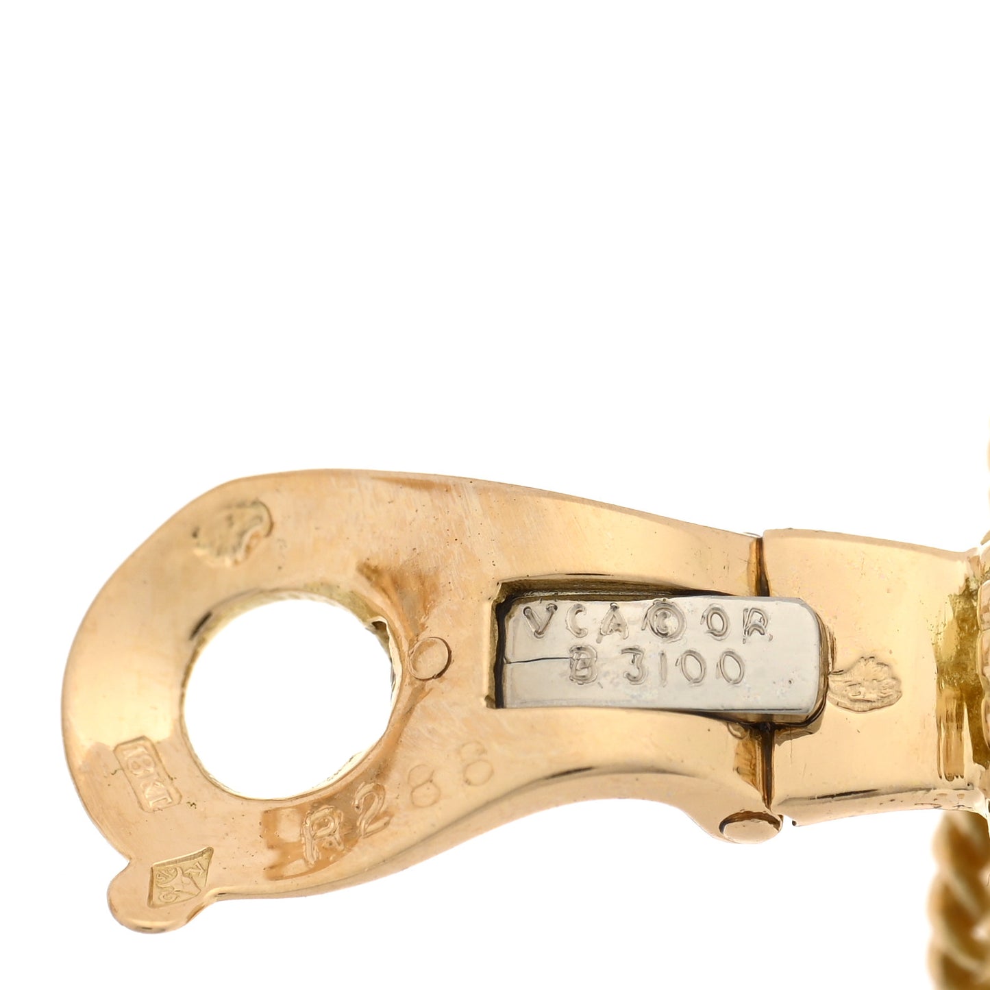 18K Yellow Gold Vintage Alhambra Clip On Earrings
