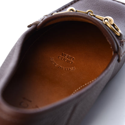 Gucci Hebron Calfskin Mens Horsebit Loafers 5 Light Brown 7 of 10