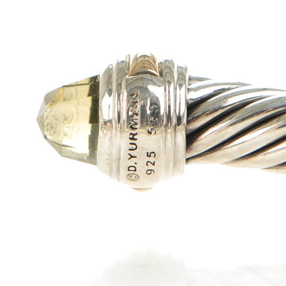 David Yurman Sterling Silver 14K Yellow Gold Lemon Citrine 7mm Cable Classics Bracelet 4 of 5
