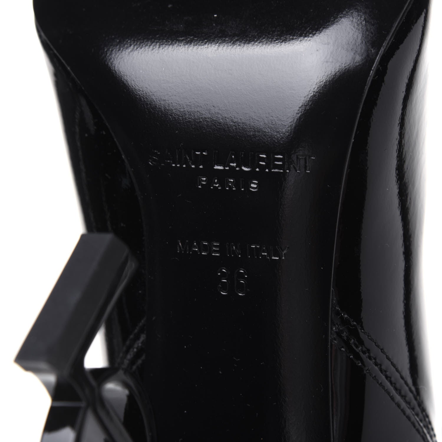 Saint Laurent Patent Opyum Ankle Booties 36 Black 6 of 8