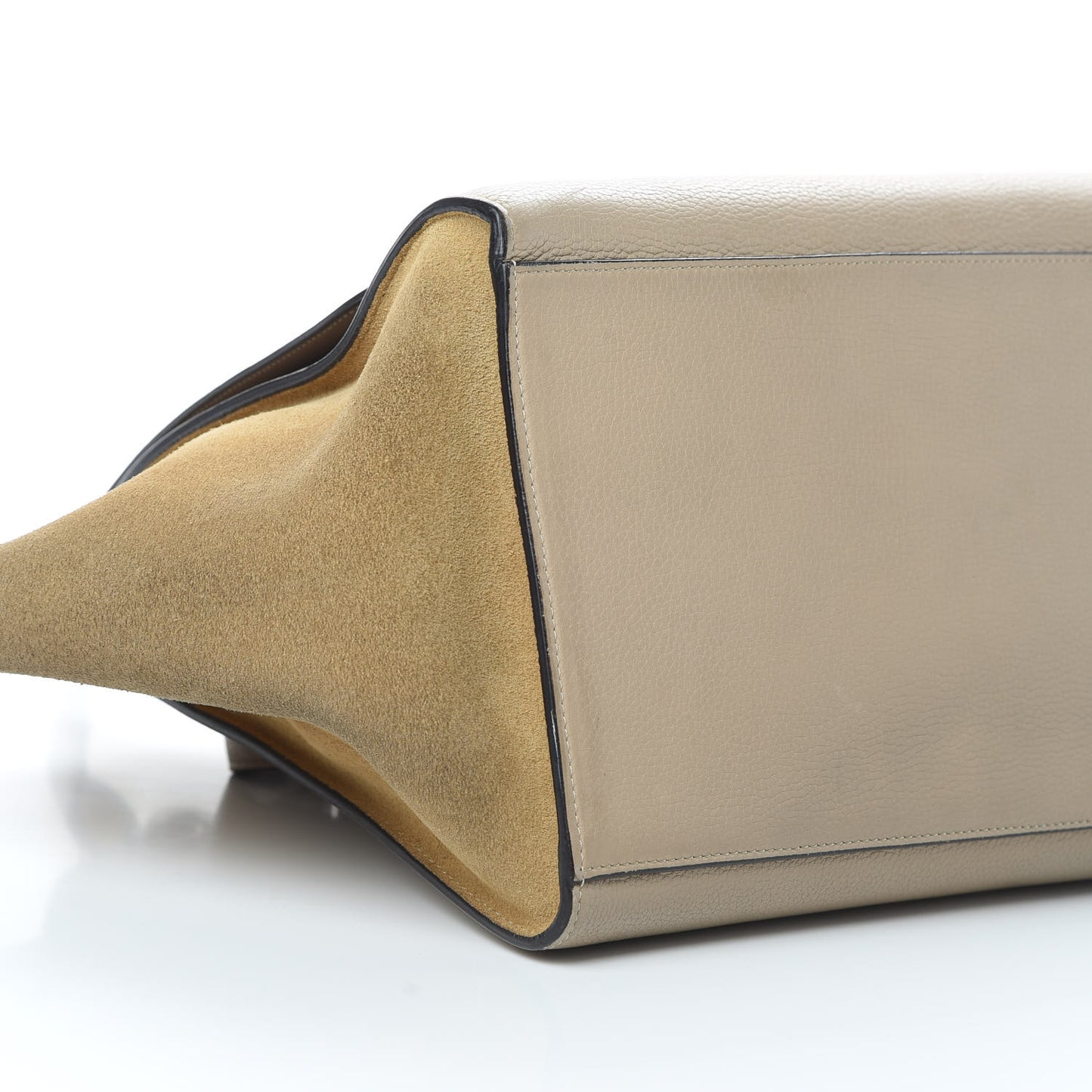 Drummed Calfskin Suede Medium Trapeze Dune
