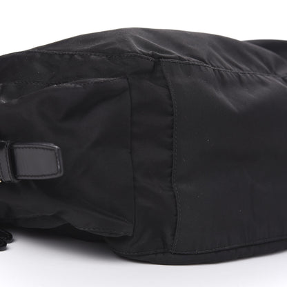 Prada Tessuto Nylon Soft Calfskin Drawstring Shoulder Bag Black 7 of 9