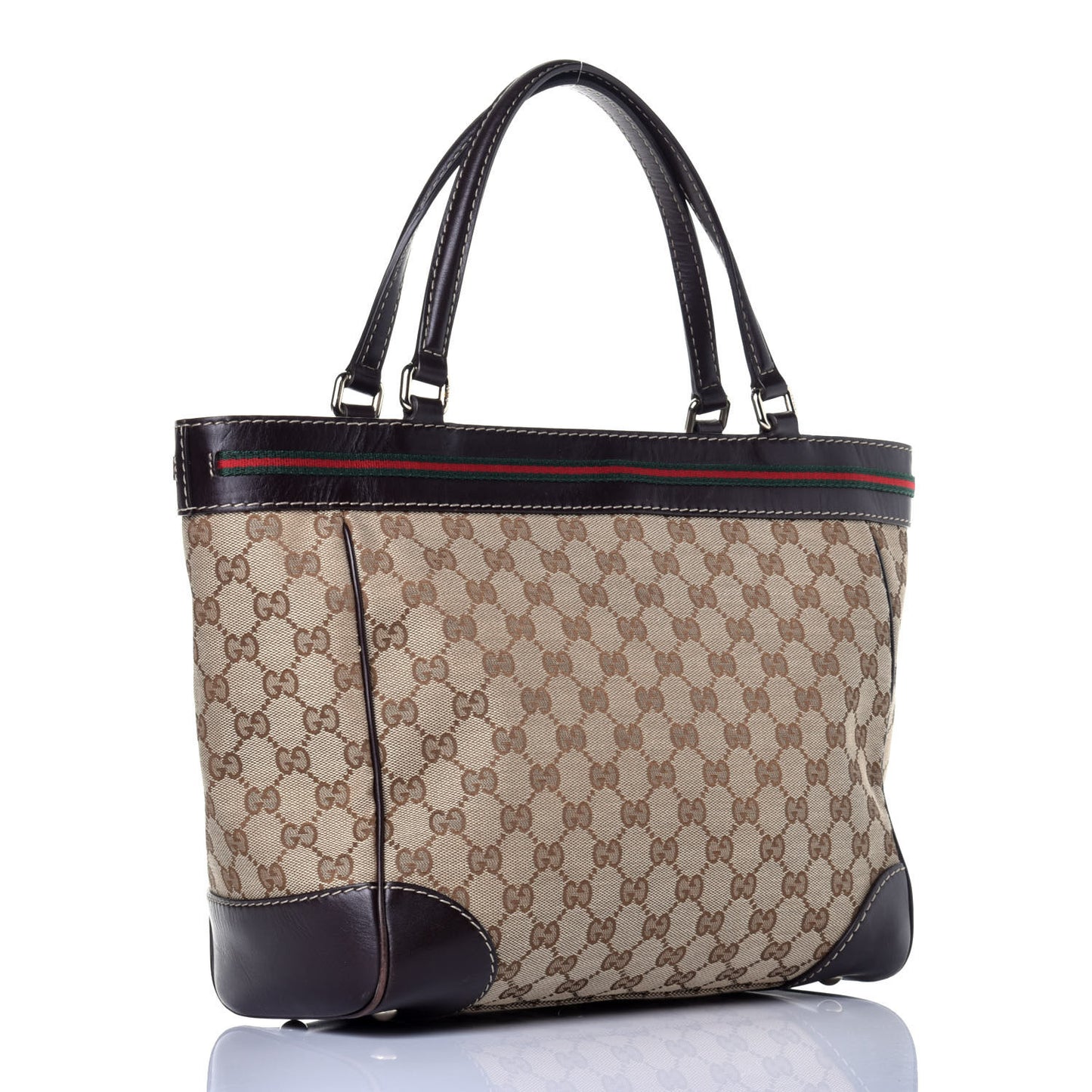 Monogram Web Medium Mayfair Tote Dark Brown