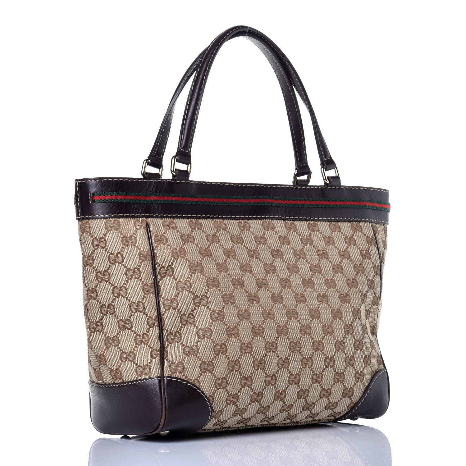 Gucci Monogram Web Medium Mayfair Tote Dark Brown 3 of 9