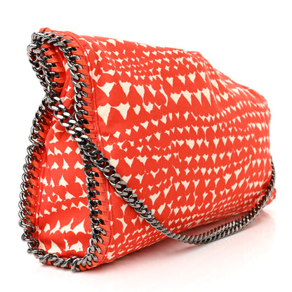 Stella McCartney Canvas Heart Print Small Falabella Fold Over Tote Red 3 of 9