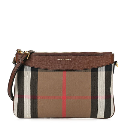 Burberry House Check Derby Peyton Crossbody Clutch Bag Tan 1 of 8